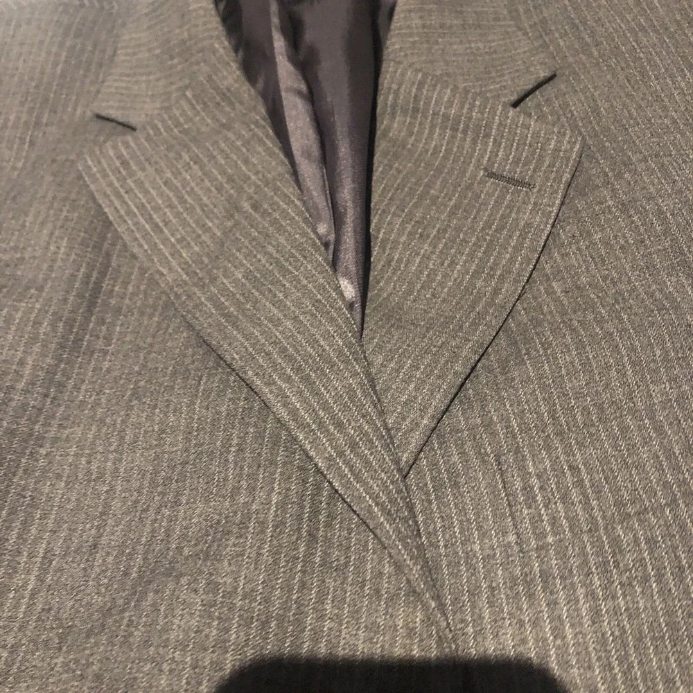 Emanuel Ungaro‎ Sport Coat 100% Wool Size 46R 40W Gray Pin Stripe Dress Holidays